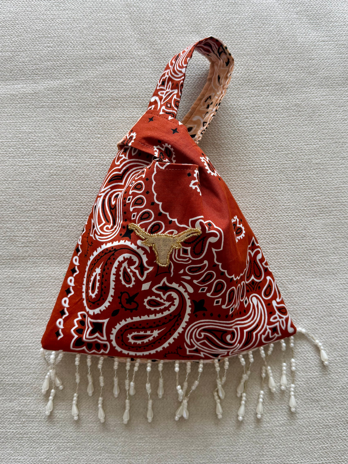 Beaded Bandana Knot Bag