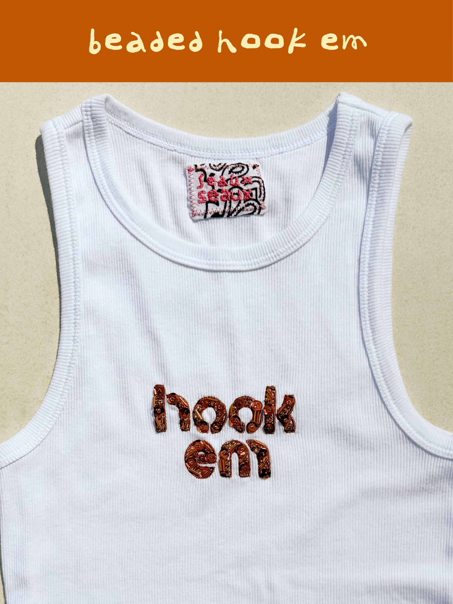 The "Hook Em" Beaded Top