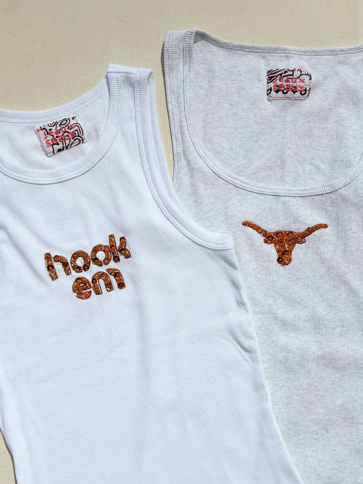 The "Hook Em" Beaded Top
