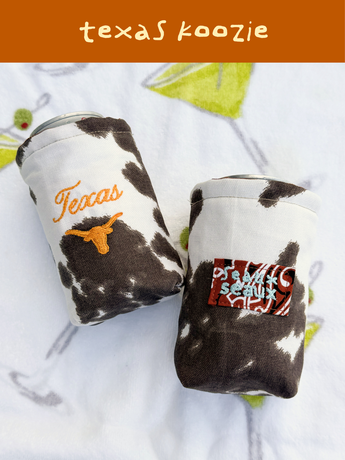 Texas Embroidered Koozie