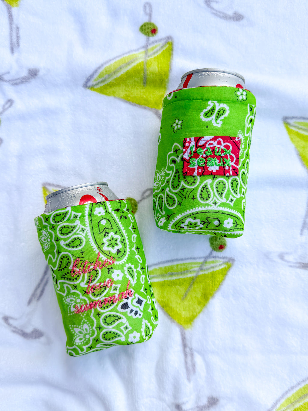 Bitches Love Summah Embroidered Koozie