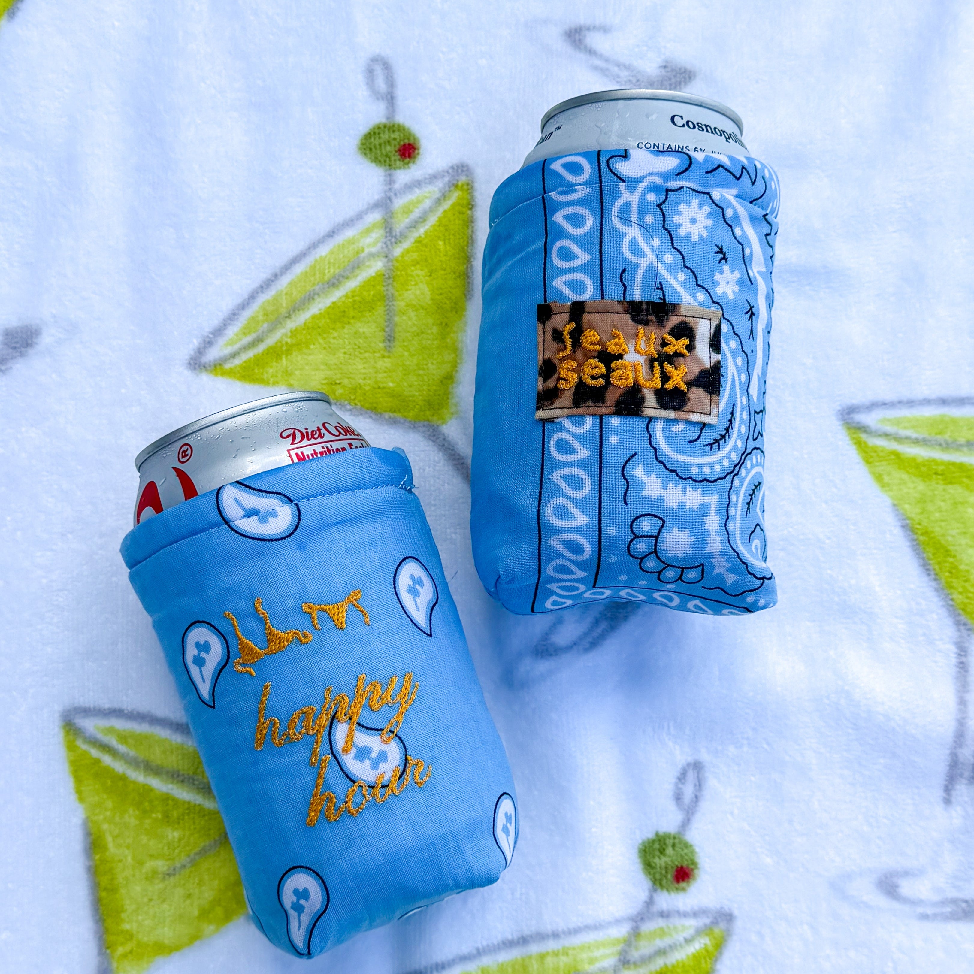 Happy Hour Embroidered Koozie