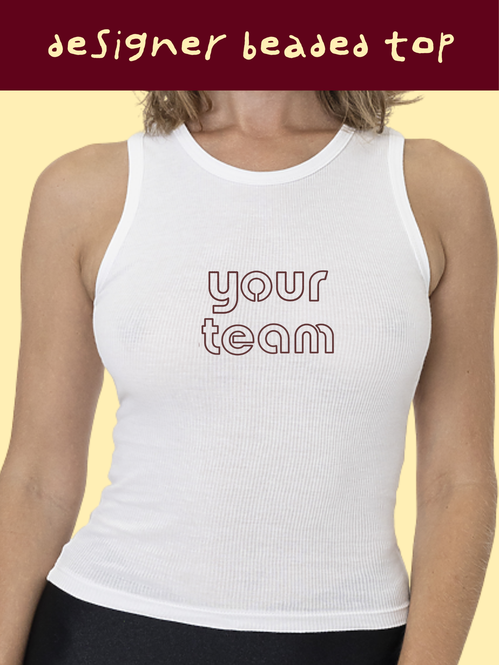 Custom Designer Font Beaded Gameday Tank